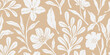 © Hulinska Yevheniia - Leaves branch and Hand Drawn doodle Scribble floral plants banner, seamless pattern. Creative minimalist Abstract art background. Design wall decoration, postcard, poster and brochure