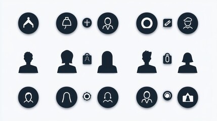 User profile icons; diverse avatars; website design; digital interface