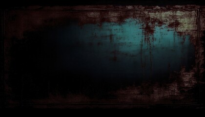 Poster - spooky blue grunge texture with drips for halloween design in web and print media