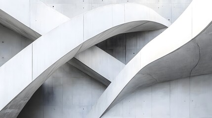 Poster - Modern architecture concrete curves creating abstract shapes