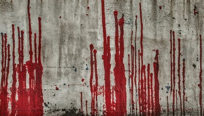 Aufkleber - red paint drips on grungy wall texture for halloween designs, horror themed backgrounds, and creative projects