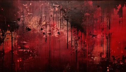 Aufkleber - dark abstract red and black texture with paint splatters for halloween design, web design, print media, and branding