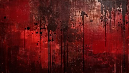 Aufkleber - dark abstract red and black texture with paint splatters for halloween design, web design, print media, and branding