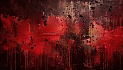 Aufkleber - dark abstract red and black texture with paint splatters for halloween design, web design, print media, and branding