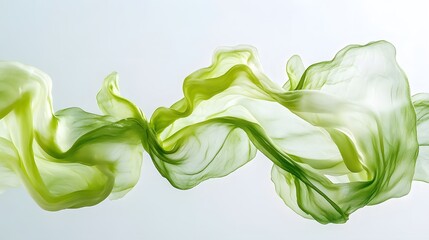 Aufkleber - Light green fabric flowing gracefully in the air