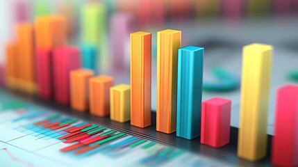 Poster - Colorful bar chart showing market growth and business success