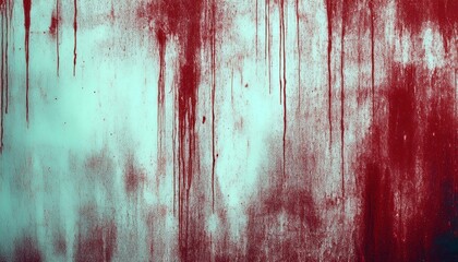 Aufkleber - creepy halloween themed wall with red paint drips and dark texture for spooky backgrounds, horror, and eerie design use
