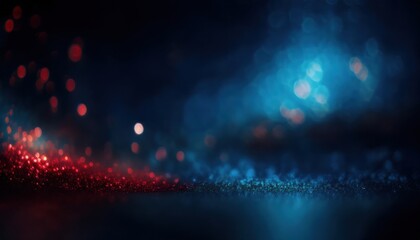 Poster - glowing red and blue bokeh lights abstract texture for halloween web design, print media, branding, and background
