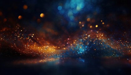 Poster - glowing dark halloween sparkle texture with orange and blue bokeh, perfect for web design, print media, and branding, high-quality graphic resource