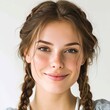 © Thiga.project - Youthful woman with symmetrical Dutch braids.