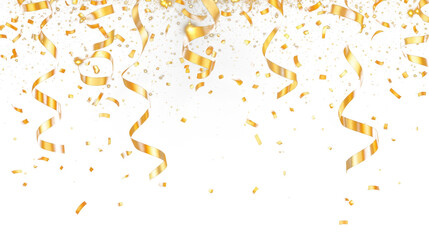 Wall Mural - png gold confetti celebration background decoration.