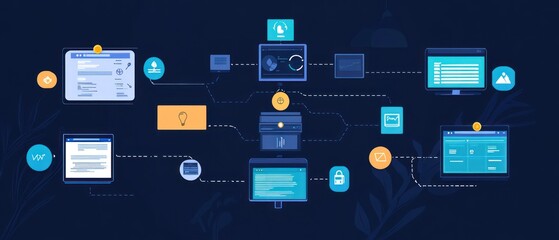 Integrated System Network Technology Concept Illustration