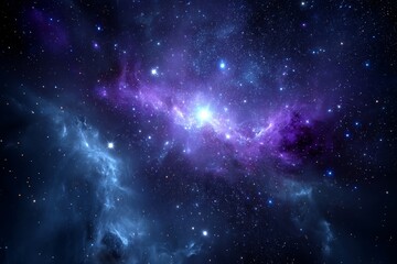 Wall Mural - the space background features a nebula and stars within a 360-degree spherical panorama, utilizing a