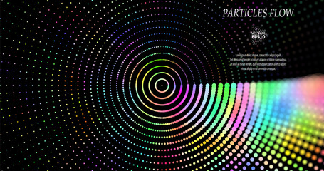 Wave pattern vector. 3D glowing abstract digital particles background. Technology concept. Abstract background. Future vector illustration.