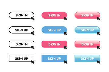 Wall Mural - set of sign in sign up forms. registration and login buttons. professional and user-friendly web and