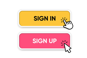 Wall Mural - set of sign in sign up forms. registration and login buttons. professional and user-friendly web and