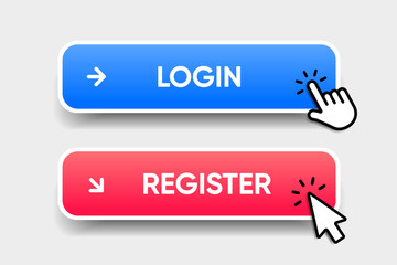 Aufkleber - Set of sign in sign up forms. Registration and login buttons. Professional and User-friendly web and UI UX design elements. Username, email and password. Register page button.