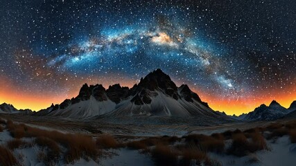 Majestic Milky Way Arching Over Icelandic Mountains