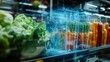 © Honey - Modern grocery store technology digital overlay fresh produce carrots lettuce food scan diet farm