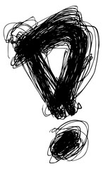 Wall Mural - png a exclamation mark scribble drawing abstract black.