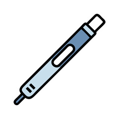 Wall Mural - Insulin pen injector on black background, simple illustration