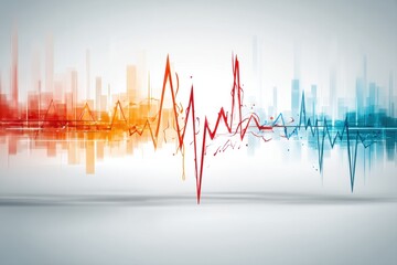 Leinwandbilder - Heartbeat Line and Running Path Merge in Abstract Expression of Vitality and Movement During an Outdoor Activity at Dawn