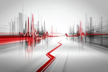 Fototapete - Heartbeat Line Merges With Running Path in a Dynamic Expression of Movement and Vitality