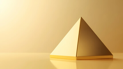 Wall Mural - a golden pyramid shape sits atop a smooth surface, radiating a sense of elegance and simplicity agai