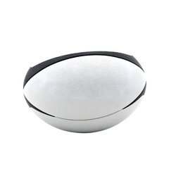 Aufkleber - Detailed Rugby Ball 3d Object, A Textured Sphere Isolated, Plain White Background, Simple Presentation. Rugby Equipment, Sport Concept. Athletic Sphere, Design Asset.