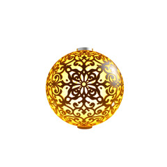Fototapete - Glowing Orb, Intricate Design, 3d Render. Plain White Background, A Futuristic Element, With Captivating Details. Light Emanates Softly. Ideal For A Modern Design Project, Visual Appeal.