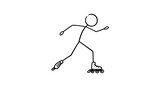 Stickman roller skating forward
