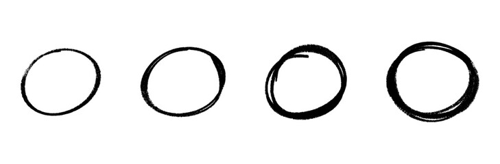 Wall Mural - hand drawn scribble circles set. sketch line pencil elements collection. vector isolated illustratio