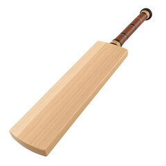 Aufkleber - Cricket Bat, 3d Render. Smooth Wooden Bat Illustration, Sports Equipment. Isolated Object On White, Ideal For Presentations And Mockups.