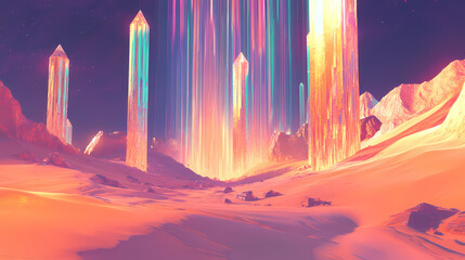 Wall Mural - mystical desert crystalline