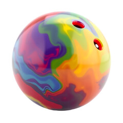 Aufkleber - Vivid Bowling Ball Render. High-quality 3d Design, Featuring A Colorful Bowling Ball. Perfect For Sports Imagery. Studio Shot, Isolated For Easy Use
