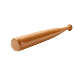 Aufkleber - Polished Wooden Baseball Bat, A Classic Sports Equipment Item, Shown In A Straightforward Isolated View. Perfect For Game Day, Practice, Or Display. Its A Sporting Goods Essential.