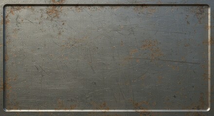 Poster - Grungy metal plate background with scratches and rust texture pattern