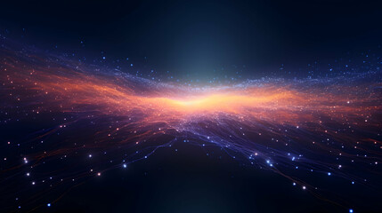 abstract cosmic nebula with vibrant colors, stardust, and glowing particles