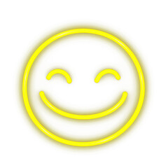 Wall Mural - png laugh face emoji icon neon yellow night.