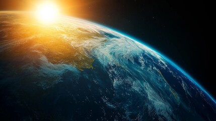 Wall Mural - sunrise over earth a stunning view of the planet from space nature astronomical landscape cosmic per