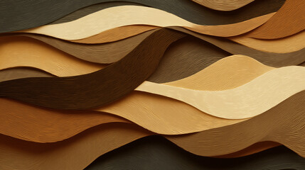 Aufkleber - Textured brown waves creating a seamless abstract background