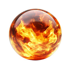 Wall Mural - fiery orb of incandescent energy enclosed within a transparent sphere