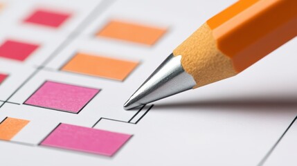 Aufkleber - Close-up of pencil point above colorful chart.