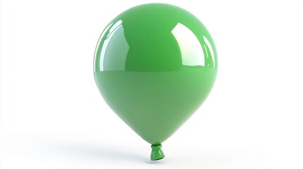 Aufkleber - A single, glossy green balloon isolated on a white background.