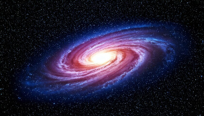 Wall Mural - vivid spiral galaxy in deep space, showcasing detailed nebulae and star clusters, with colorful cosm
