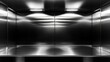 © minang - Sleek, modern elevator interior, reflecting light.