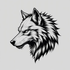  Fire wolf head vector