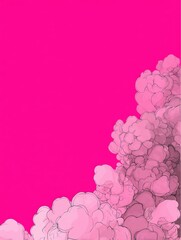 Fototapete - soft pink cotton candy clouds ascend on a vibrant fuchsia canvas dreamy surreal abstract illustratio