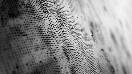 Aufkleber - Abstract grayscale image of a textured surface with a dotted pattern creating wave-like forms.
