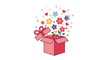 © Isaque Taylor - 2D Gift Box Opening with Flowers and Hearts Flying Out